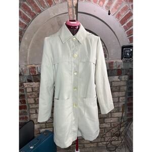 Trench coat short button off hood